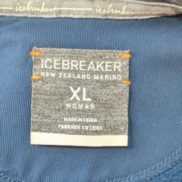 Icebreaker Merino Wool Lined Windbreaker Jacket Blue Women Size XL - Picture 7 of 10